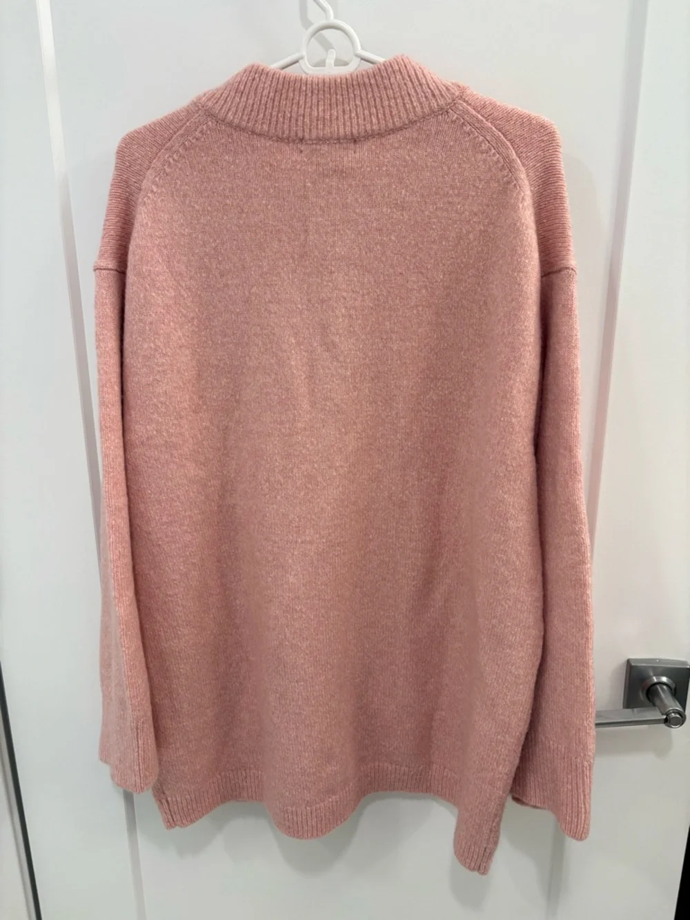 J.Crew Dusty Rose Oversized Milano Stitch Wool Alpaca Blend Cardigan Size Medium - Picture 10 of 16